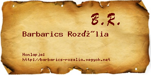 Barbarics Rozália névjegykártya