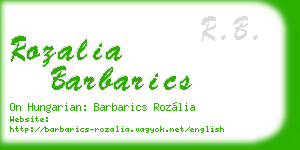 rozalia barbarics business card