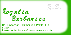 rozalia barbarics business card